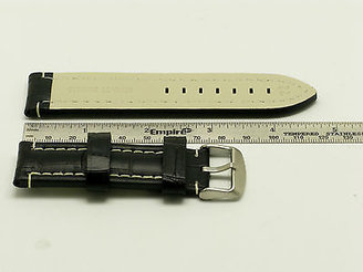 Tag Heuer 22mm Black Top Quality White Stitching Leather Watch Band Croco For