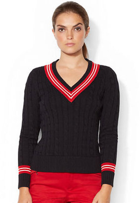 Lauren Ralph Lauren Cable Knit V Neck Sweater