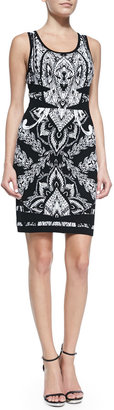 Nicole Miller Sleeveless Printed Knit Cocktail Dress