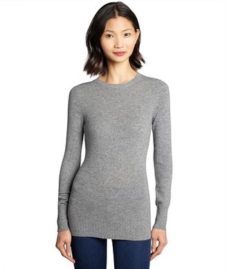 Hayden mid-heather grey cashmere knit crewneck sweater