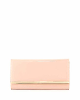 Jimmy Choo Maia Large Patent Wallet Clutch Bag, Nude