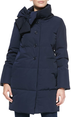 Kate Spade Funnel-Neck Puffer Coat With Bow Detail