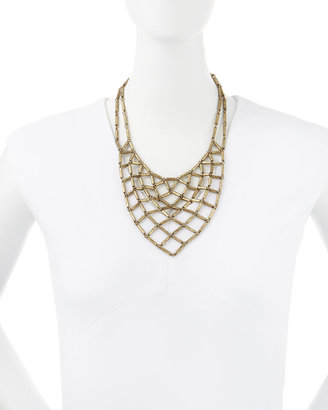 Giles & Brother Hammered Brass Bib Necklace