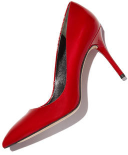 Brian Atwood Malika Pointed-Toe Patent Leather Pump, Red