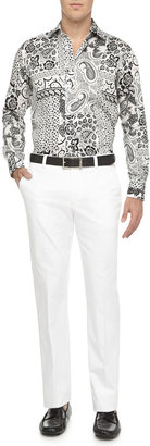Etro Cotton Stretch Trousers, White