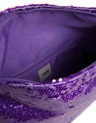 ASOS Sequin Foldover Grab Clutch Bag