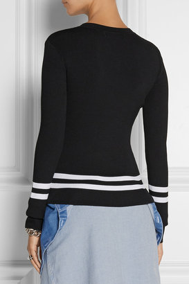 Dion Lee Striped ribbed-knit sweater