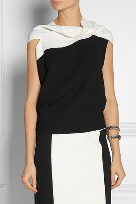 Roland Mouret Eugene two-tone wool-crepe top