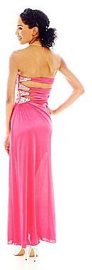 My Michelle Strapless Long Dress with Side Trim