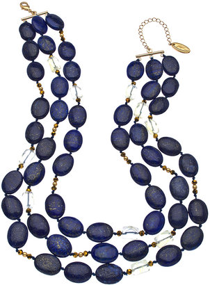 Gottex Lapis Bermuda Beads Three-Row Necklace