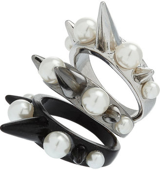 Topshop Pearl Spike Ring Stack