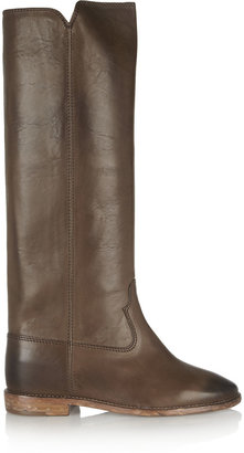 Etoile Isabel Marant Chess leather concealed wedge knee boots