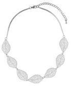Dorothy Perkins Womens Cut Out Leaf Necklace- Silver
