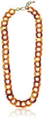 Yochi Tortoise Air Chunky Long Lucite Necklace