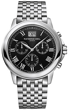 Raymond Weil 4476-ST-00200 Men's Chronograph Stainless Steel Bracelet Watch, Black