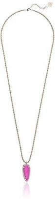 Kendra Scott Glam Rocks" Shaylee Gold-Tone Magenta Pendant Necklace