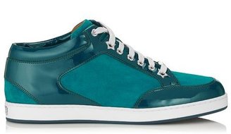 Jimmy Choo Miami Blue Bottle Suede and Patent Trainers