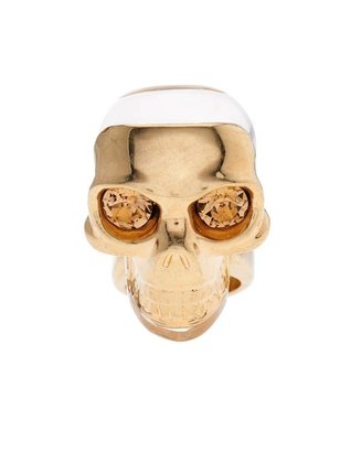Alexander McQueen Masked resin skull ring