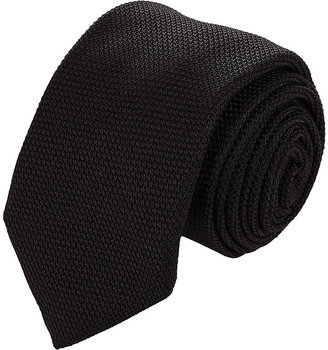 Barneys New York Men's Grenadine Necktie-Black