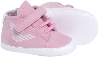 Armani Junior Babys high top trainer shoe