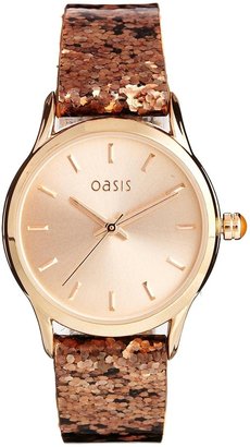 Oasis Bronze Glitter Strap Watch With Bronze Dial