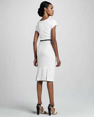 Carolina Herrera Tweed-Skirt Dress, Ivory