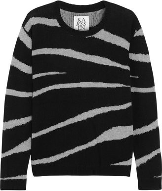 Zoe Karssen Zebra-striped cashmere sweater