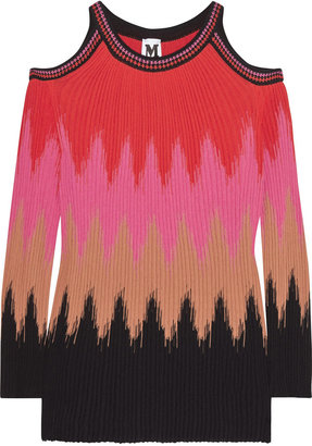 M Missoni Cutout knitted cotton-blend top