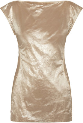 Rick Owens Ruched metallic shell top