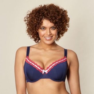 D&G 1024 Gorgeous DD+ Pack of two navy and white ribbon slot D-G t-shirt bras