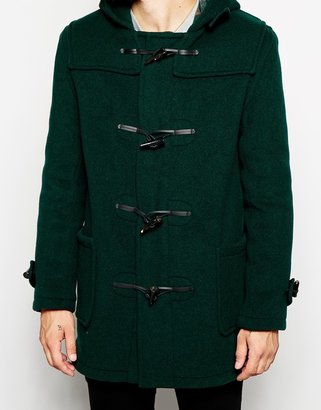 Gloverall Duffle Coat with Check Hood