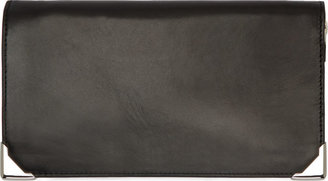 Alexander Wang Black Leather Pisma Skeletal Long Compact Wallet