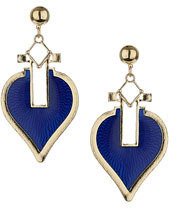 Topshop Womens Blue Enamel Drop Earrings - Blue