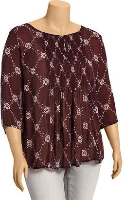 Old Navy Women's Plus Patterned Crinkle-Chiffon Tops