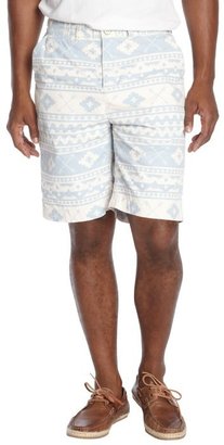 Jachs blue and ivory cotton pattern printed classic shorts