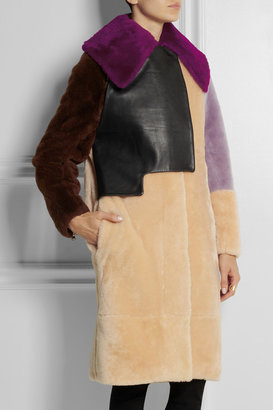 3.1 Phillip Lim Patchwork shearling and leather coat