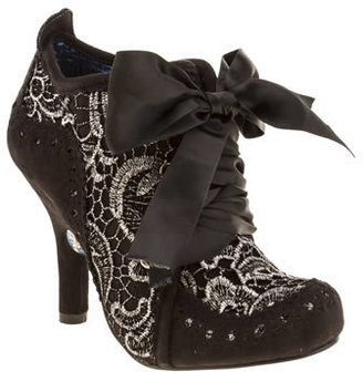 Irregular Choice womens black & silver iced gem abigail ankle lace boots