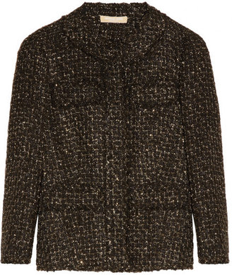 Michael Kors Metallic frayed tweed jacket
