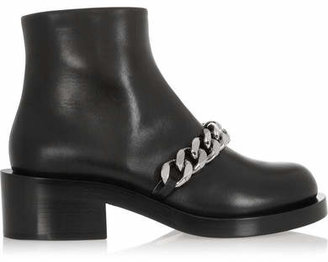 Givenchy Laura Chain-trimmed Leather Ankle Boots - Black