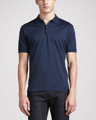 Lanvin Short-Sleeve Sneaker Polo, Blue