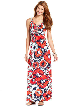 Style&Co. Floral-Print Braided Maxi Dress