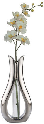 Nambe 'Tulip' Bud Vase with Silk Orchid