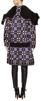 Anna Sui Star Checked Faille Hooded Coat