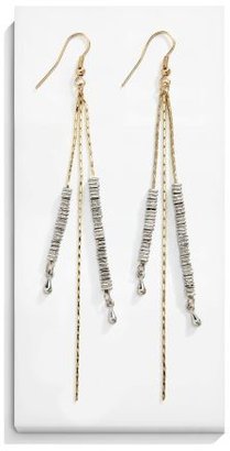 Next Gold And Silver Effect Tassel Nugget Drop Earrings