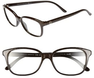 Gucci Women's 53Mm Optical Glasses - Brown Gold Glitter (Online Only)
