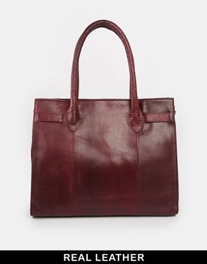 Urban Code Urbancode Leather Cranberry Double Zip Work Tote Bag - Cranberry