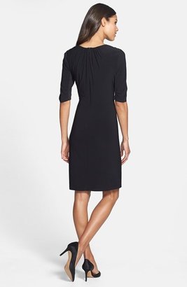 Adrianna Papell Pleated Matte Jersey Sheath Dress (Online Only)