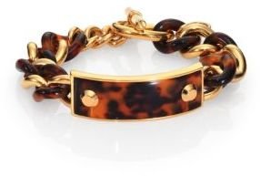 Michael Kors Plaque Tortoise-Print Curb Chain Bracelet