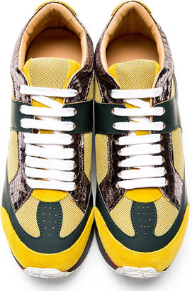 Maison Martin Margiela 7812 MM6 Maison Martin Margiela Yellow Metallic Trim Running Shoes