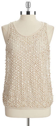 Vince Camuto Sequin and Mesh Tank